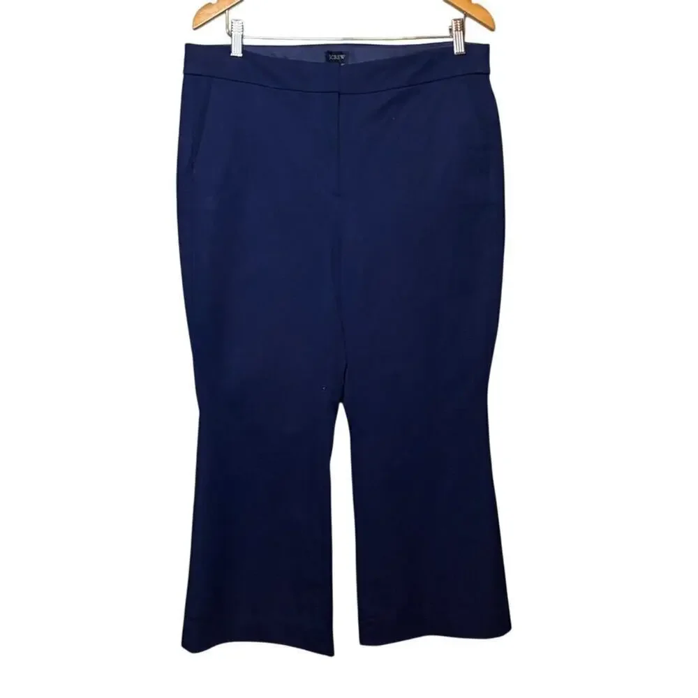 NWT J.Crew Factory Kelsey Navy High Rise Cropped Flare Pants Size 14